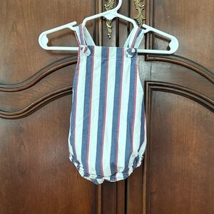 BELLA BLISS Baby Striped Bubble Romper 3M Red Blue Classic VGUC